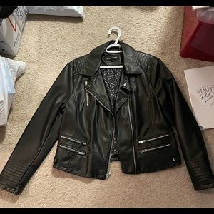 Black Rivet Black Leather Jacket Womens XL